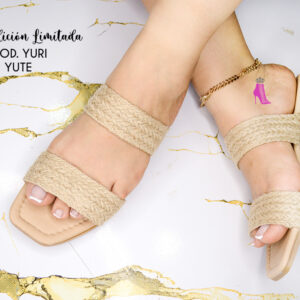Sandalias de yute natural para mujer  de dos correas| Mod. Yuri S15