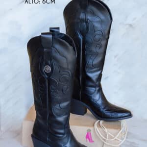 Bota vaquera de dama  color Negro bcowng1100| elegante,comoda y de alta durabilidad