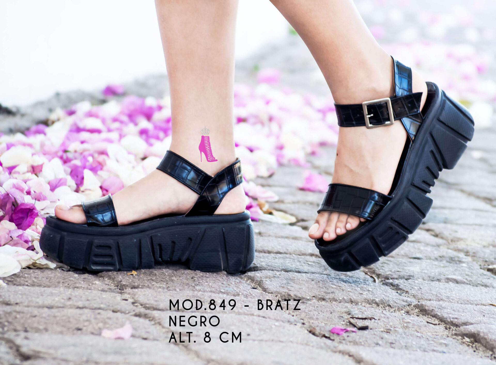 plataforma |mod.849. bratz (negro) - Calzado Yess